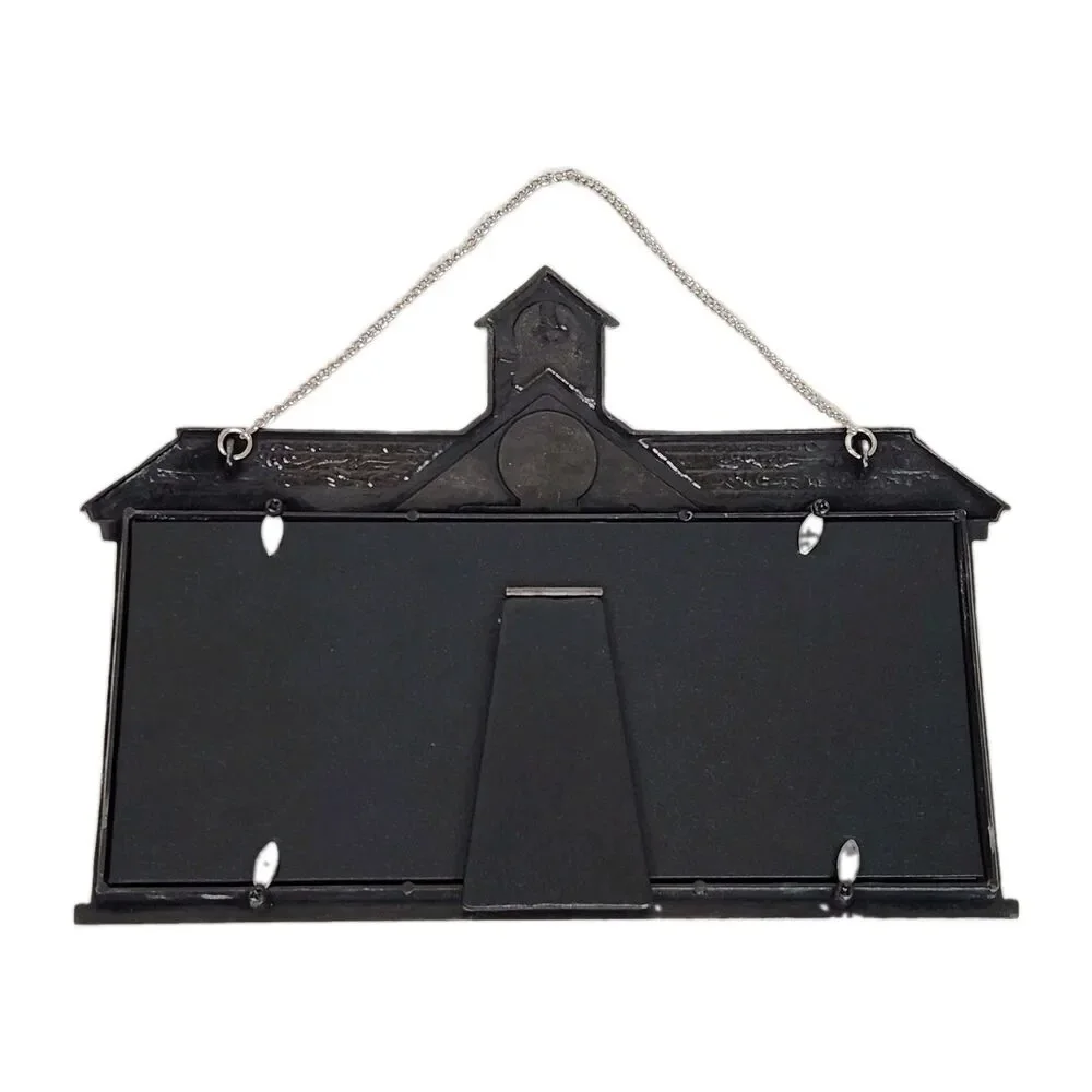 Vintage Pewter Cast Metal Schoolhouse Picture Frame School Years K-12 Collage